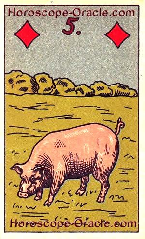 Lenormand Horoscope card the pig